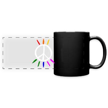 Peace - Panorama-Tasse farbig - Schwarz - Vorne