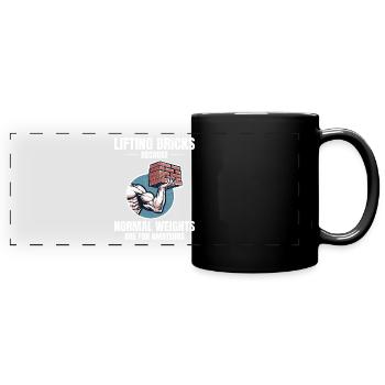 Humour de levage de briques : au-delà des briques de poids ordinaires - Mug panoramique uni - noir - Devant