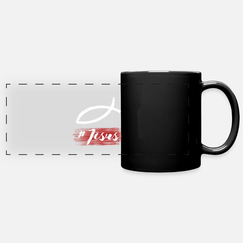 Chemise Jésus-Christ - sauvé par Jésus - Mug panoramique uni - noir