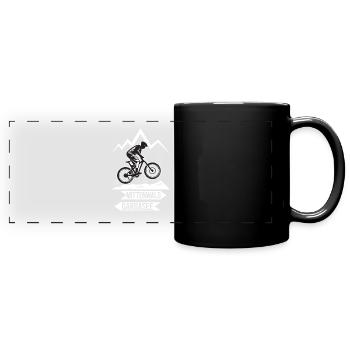 Fahrrad Alpenüberquerung Mittenwald Gardasee MTB - Panorama-Tasse farbig - Schwarz - Vorne