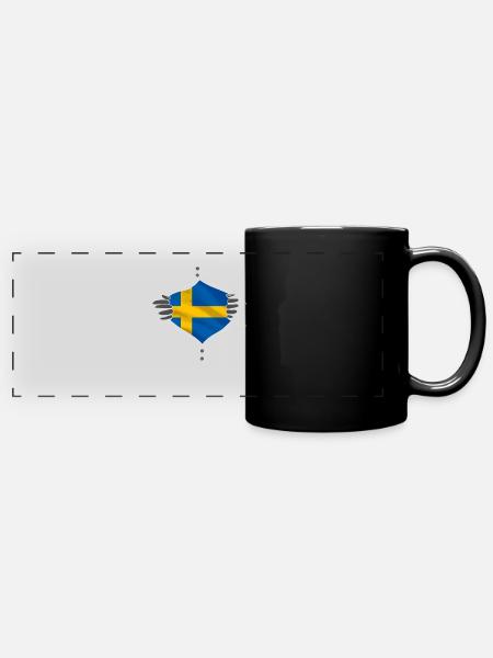 Sweden flag proud - Panorama-Tasse farbig - Schwarz