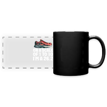 26.2 Meilen Marathon - Marathonläufer - Panorama-Tasse farbig - Schwarz - Vorne