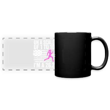 26.2 Meilen Marathon - Marathonläufer - Panorama-Tasse farbig - Schwarz - Vorne