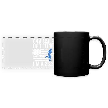26.2 Meilen Marathon - Marathonläufer - Panorama-Tasse farbig - Schwarz - Vorne