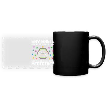 Lustig Videospiele Spruch Gaming Zocken - Panorama-Tasse farbig - Schwarz - Vorne