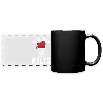 Kilt Männer Spruch Schottenrock - Panorama-Tasse farbig - Schwarz - Vorne