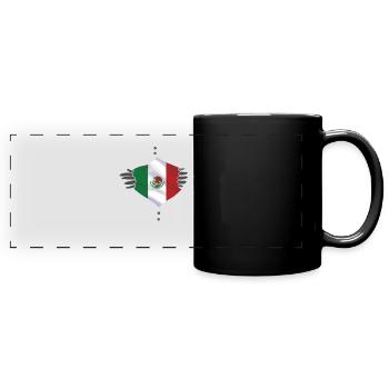 drapeau mexicain fier - Mug panoramique uni - noir - Devant