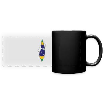 drapeau brésilien fier brésil - Mug panoramique uni - noir - Devant