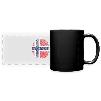 empreinte digitale du drapeau norvégien - Mug panoramique uni - noir - Devant