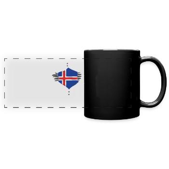 iceland flag fingerprint - Panorama-Tasse farbig - Schwarz - Vorne