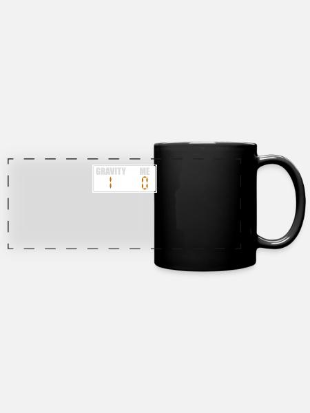 Gebrochener Arm Spruch - Fraktur Gipsarm - Panorama-Tasse farbig - Schwarz