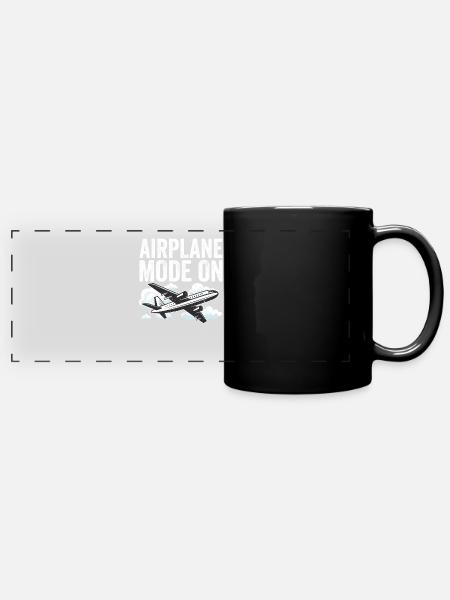Retro-Flugzeugflugzeug Pilot Berufspiloten - Panorama-Tasse farbig - Schwarz