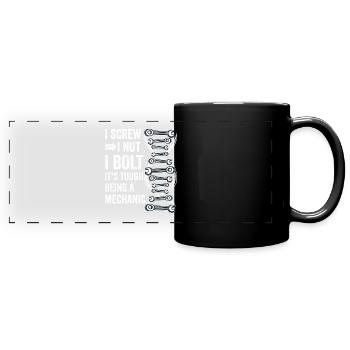 Es ist hart, ein Mechaniker zu sein - Panorama-Tasse farbig - Schwarz - Vorne