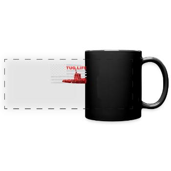 Schlepper Schleppboot Tug Life - Full Colour Panoramic Mug - black - Front
