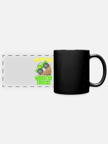 Dieses Kind Liebt Monstertrucks - Panorama-Tasse farbig - Schwarz