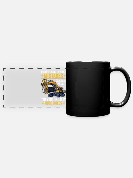 Retro Bagger Spruch Baggerfahrer Baustelle - Panorama-Tasse farbig - Schwarz