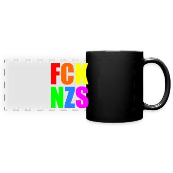 Fck nzs - Panorama-Tasse farbig - Schwarz - Vorne
