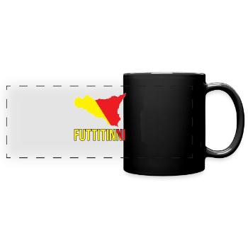 FUTTITINNI Sicilia Sicily Italy Italian Regalo Mag - Panorama-Tasse farbig - Schwarz - Vorne