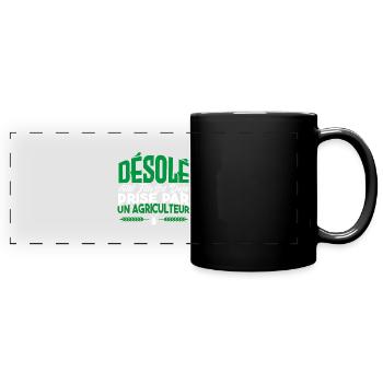 Désolé Cette Fille Prise par un Agriculteur. - Mug panoramique uni - noir - Devant