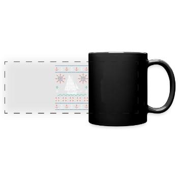 Hässliche Weihnachten Segeln - Panorama-Tasse farbig - Schwarz - Vorne