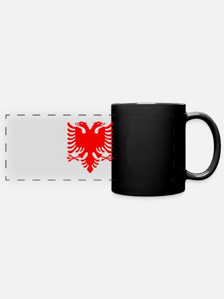 Albanian eagle - Full Colour Panoramic Mug - black