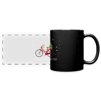 Riding home for christmas - Full Colour Panoramic Mug - black - Front