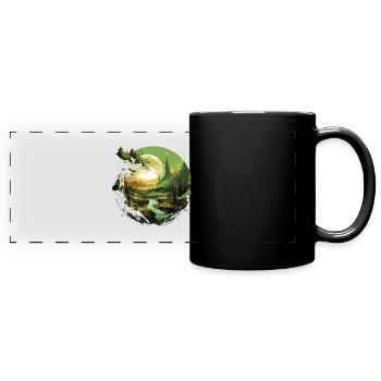Von der Natur inspirierte landschaftliche Kunst - Panorama-Tasse farbig - Schwarz - Vorne