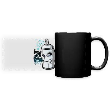 Spray und Graffiti - Panorama-Tasse farbig - Schwarz - Vorne