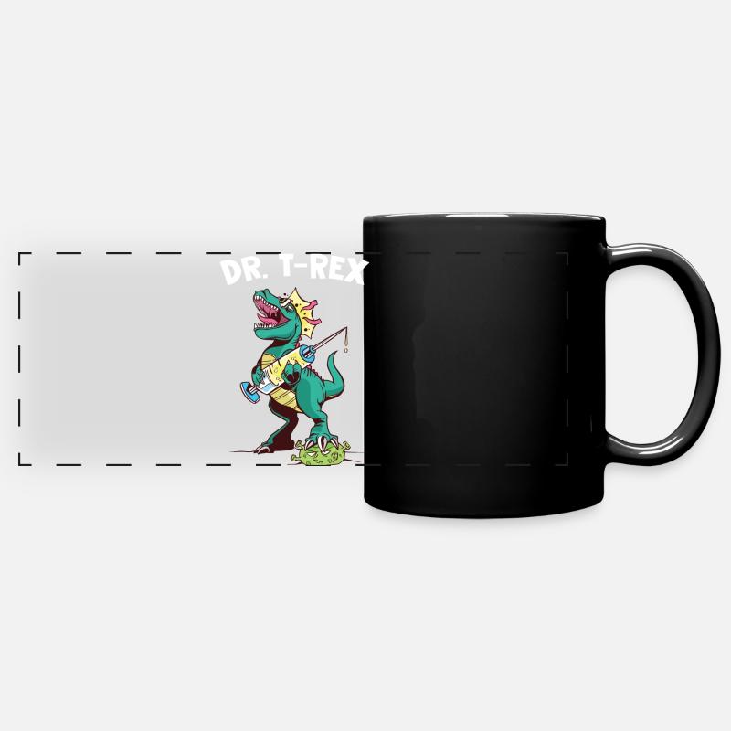 Dr. T-Rex dinosaure vaccination Superspreader - Mug panoramique uni - noir