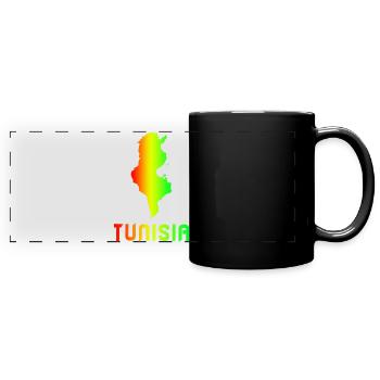 Tunesien Regenbogen Landkarten Design / Geschenk - Panorama-Tasse farbig - Schwarz - Vorne