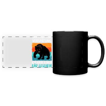 Bär Bären Raubtier - Panorama-Tasse farbig - Schwarz - Vorne