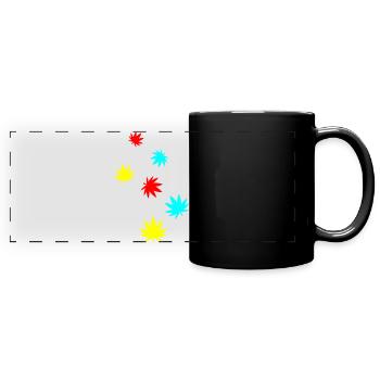 Hemp Leaf Icon - Full Colour Panoramic Mug - black - Front