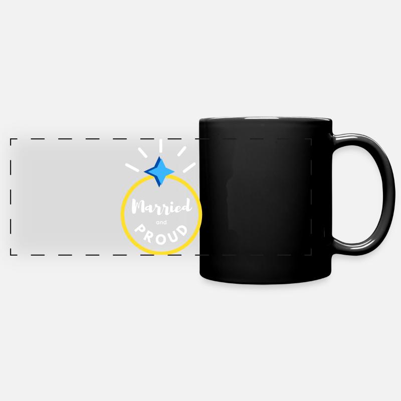 married and proud - Full Colour Panoramic Mug - black