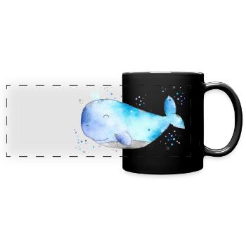 Wal Willy - Panorama-Tasse farbig - Schwarz - Vorne