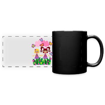 Flower girl fun dans la nature - Mug panoramique uni - noir - Devant
