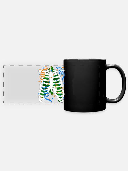 ALKOHOL Brustkorb - Panorama-Tasse farbig - Schwarz
