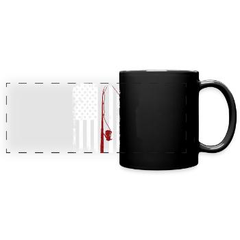 Patriotic fisherman - Full Colour Panoramic Mug - black - Front