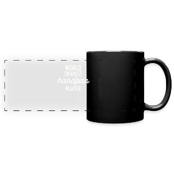 Le plus grand joueur de handpan du monde - Mug panoramique uni - noir - Devant