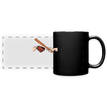 Kreativer Baseballspieler Lustiger Baseball - Panorama-Tasse farbig - Schwarz - Vorne