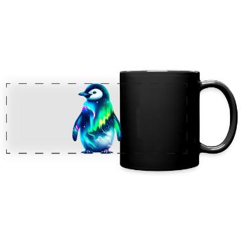 Aurora Borealis Penguin - Full Colour Panoramic Mug - black - Front