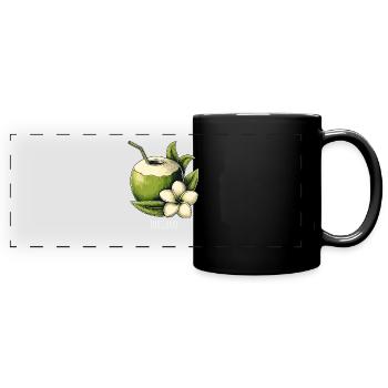 Thailand Frische Kokosnuss - Panorama-Tasse farbig - Schwarz - Vorne