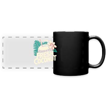 J’adore la noix de fraîche - Mug panoramique uni - noir - Devant