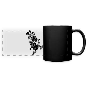 Staffellauf für einen schwarzen Hund - Panorama-Tasse farbig - Schwarz - Vorne
