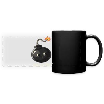 Conception de bande dessinée de bombe explosive kawaii - Mug panoramique uni - noir - Devant