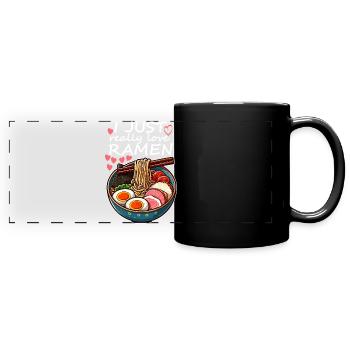 Ramen Liebe Bunt - Panorama-Tasse farbig - Schwarz - Vorne
