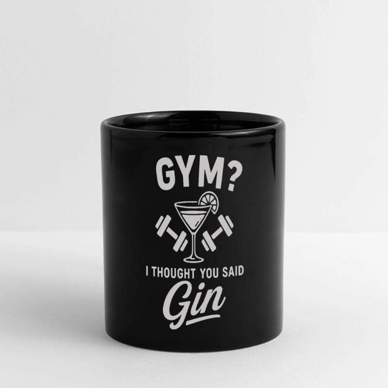 Gym oder Gin ? Panorama-Tasse farbig
