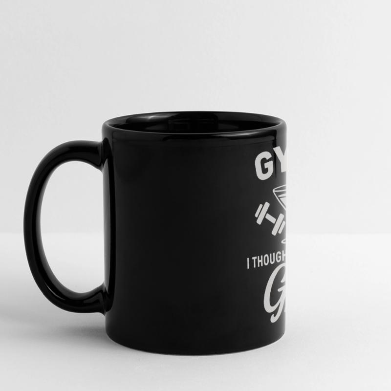 Gym oder Gin ? Panorama-Tasse farbig