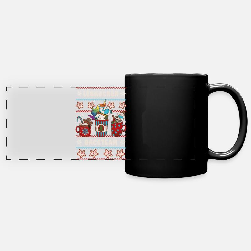 Gingerbread Baking Team - Christmas Baking - Unicorn - Full Colour Panoramic Mug - black