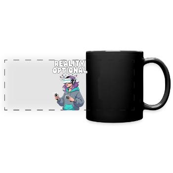 Reality Optional VR Gamer - Full Colour Panoramic Mug - black - Front