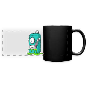 Monster Dose Cartoon Comic - Panorama-Tasse farbig - Schwarz - Vorne